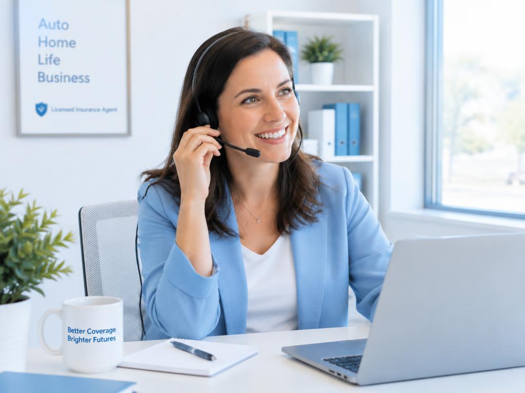 A friendly licensed insurance agent on a call